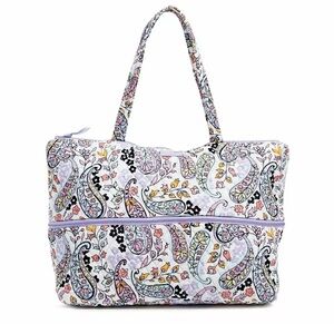 Vera Bradley Maddalena Paisley Expandable Travel Bag Lavender Quilted Floral
